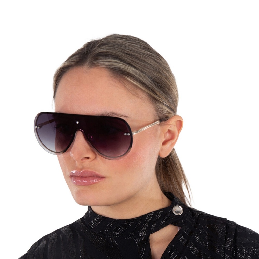 Guess Women's Shield Sunglasses in Purple Gradient with Silver Temples